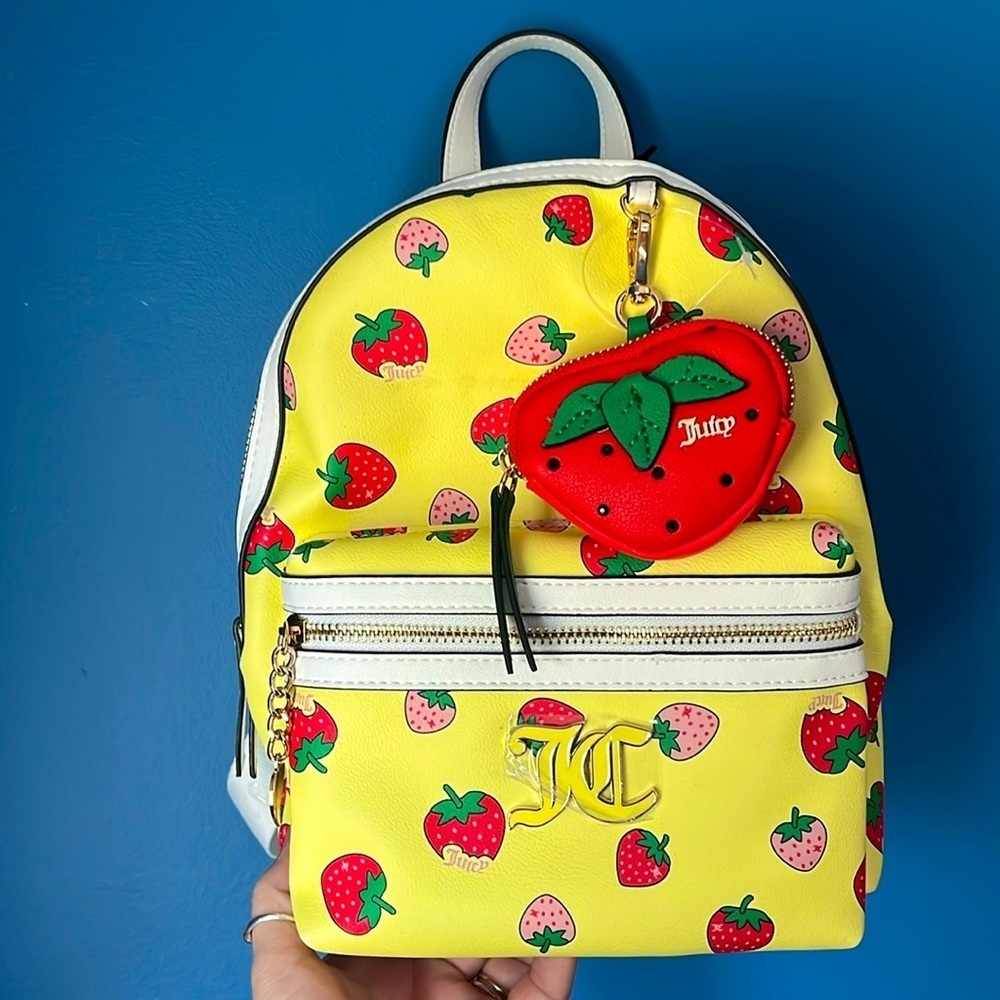 Juicy Couture Yellow Strawberry Backpack NWT